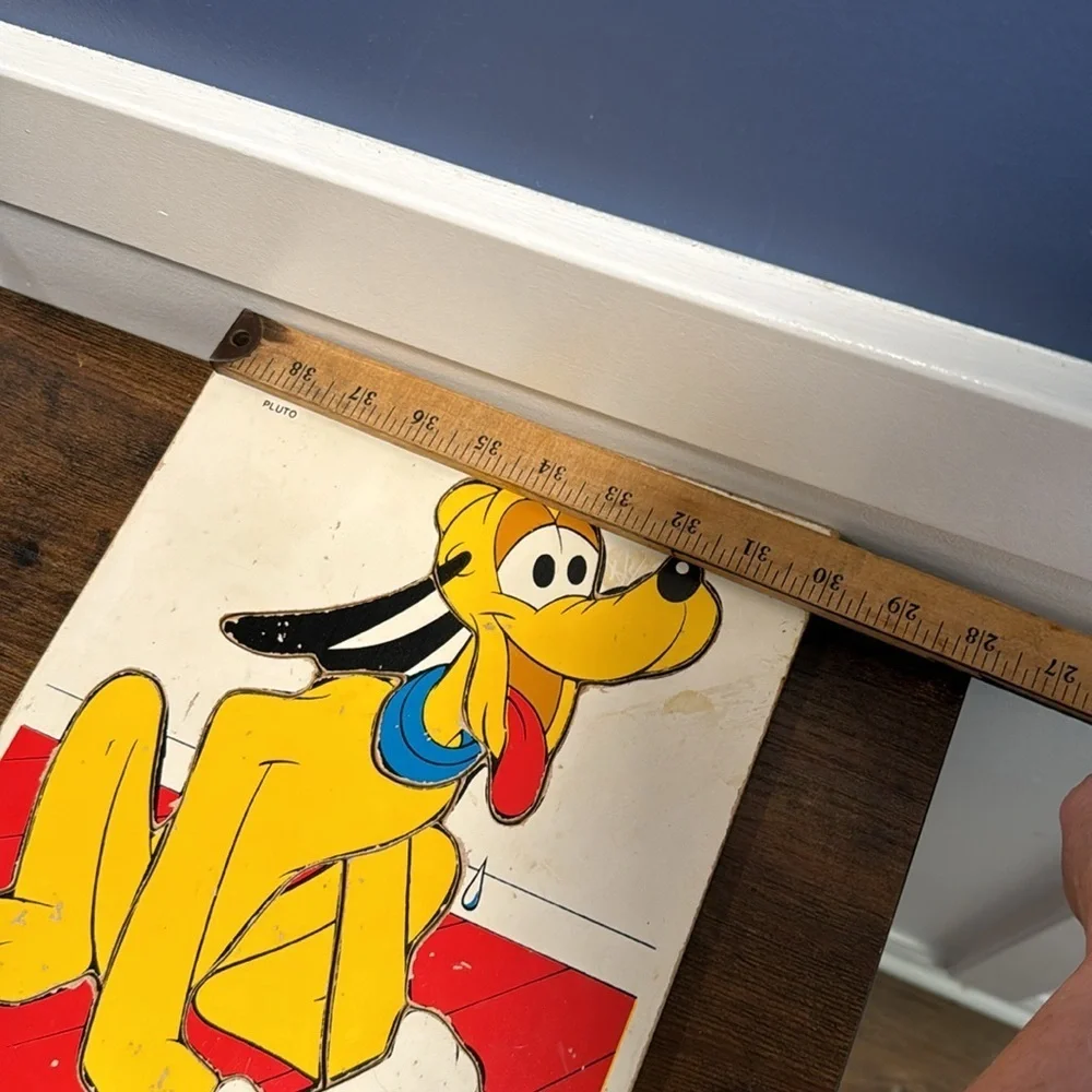 Vintage Toy Playskool Walt Disney Pluto Wooden Puzzle - 7 Pieces